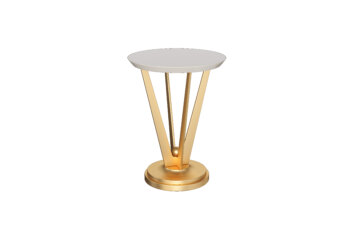 Tavolino da soggiorno 7231 Tropea con base decorata in foglia oro