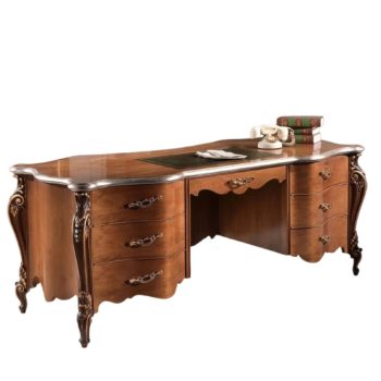 scrivania lussuosa in legno massello made in italy 