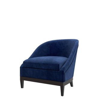 Office armchair upholstered in refined velvet with black lacquered base. Collection office furniture Studio privè - Prime Oscar - Guerra Vanni
